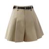 Women's High Waist Slimming Wool A-line Pleated Shorts - Autumn/Winter 2024 Collection