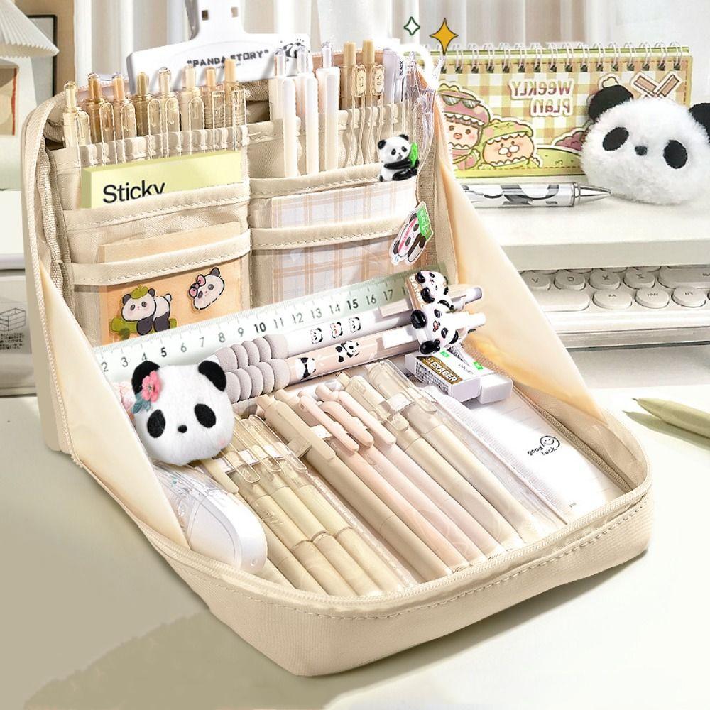

Сумка-карандаш Capybara Panda 12 слоев, красивая сумка для хранения канцелярских принадлежностей, школьный офис коричневый
