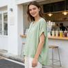 Women T-shirt Round Neck Short Sleeve Loose Fit Pullover Tops Pure Color Summer Casual Tops Daily Wear