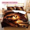 1PC Horse Bedding Quilt Set Quilt Cover Pillowcase Home Decoration Birthday Gift (1 * duvet cover + 15 * pillowcase, without core)