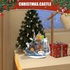 2D Christmas Table Decorations Colorful Christmas Desk Decor Acrylic Castle Pattern Ornament with Stand for Fireplace Restaurant