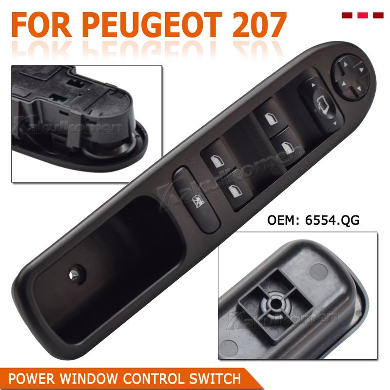 Car 6554.QG 6554QG Power Window Switch Folding Button For Peugeot 207 2006 2007 2008 2009 2010 2011 2012 2013 2014 Citroen