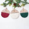 6pcs DIY Woven Rope Christmas Tree Ornaments Unfinished Wood Slices Decorations