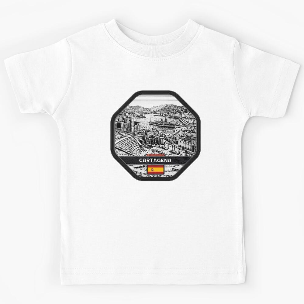 Cartagena Spain Linocut Style  Kids T-Shirt 100