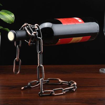 Rope Red Wine Holder Modern Metal Stand Floating Wine Rack Novelty Wine Cabinet Display Home Decoration