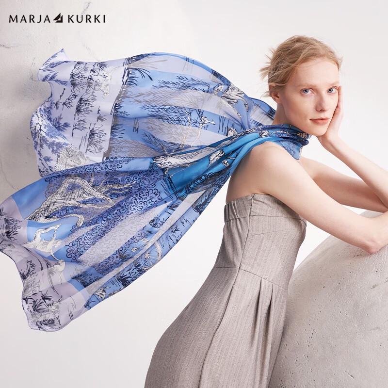 

MARJA KURKI Summer Marsh Mulberry Silk Scarf