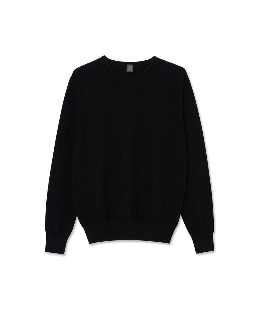 IOLO Wool Textured Crew Neck_Black