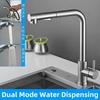 Stainless Steel Kitchen Faucets Pull Out Type Hot and Cold Mixing Tap Sink Basin Faucet 2 Models Nozzle Faucet Deck Mounted