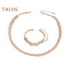 2Pcs/Set Women Jewelry Set Leaves Shape Rhinestone Inlaid Adjustable Length Necklace Bracelet Set Party Wedding Decor
