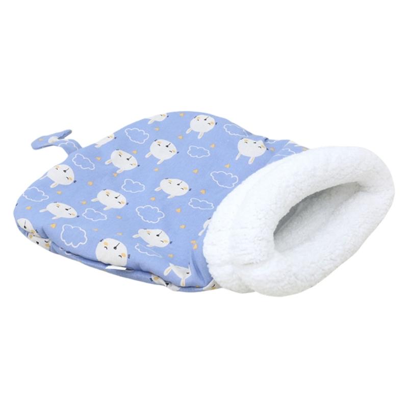 Warm Winter Pet Sleep Bag Warm Washable Cats Resting Bed For Indoor Cats Soft Fabric Design Cartoon Print Rest Bed