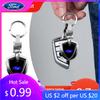 Car Sticker Hot For Ford New Car Logo Stying 3D Metal Key Rings Shield Shaped Keychain For Ford Fiesta C-Max Kuga Ranger Raptor