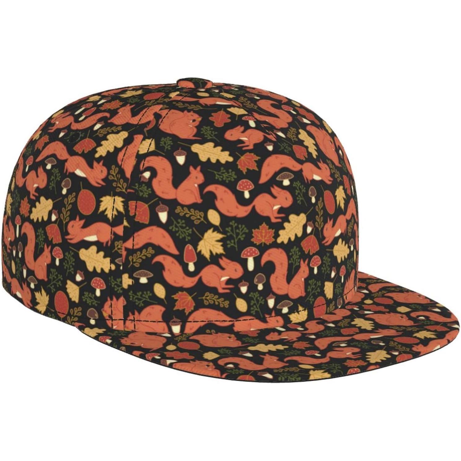 

Cute Squirrels Autumn Mushroom Baseball Cap for Men Women Adjustable Trucker Hat Snapback Sun Dad Cap Lightweight Unisex One Size