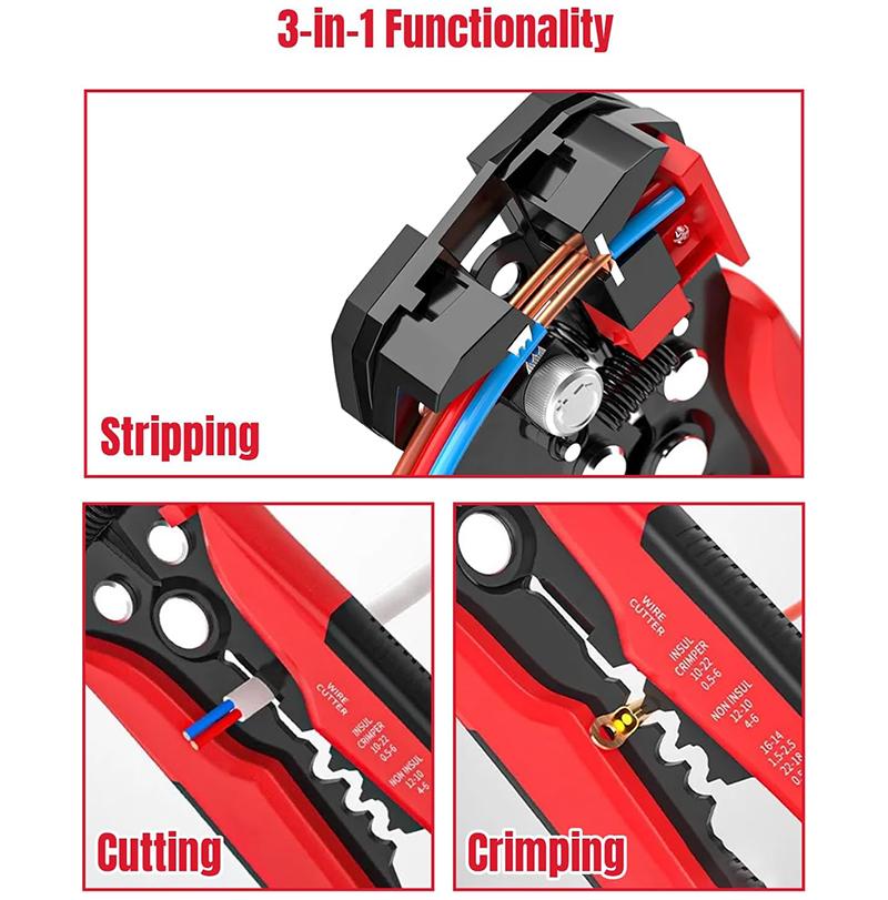 Zaciskarka do kabli Automatyczna ściągaczka izolacji Wielofunkcyjne narzędzia do zdejmowania izolacji Szczypce zaciskowe Zacisk 0,2-6,0 mm2 Wielofunkcyjne szczypce