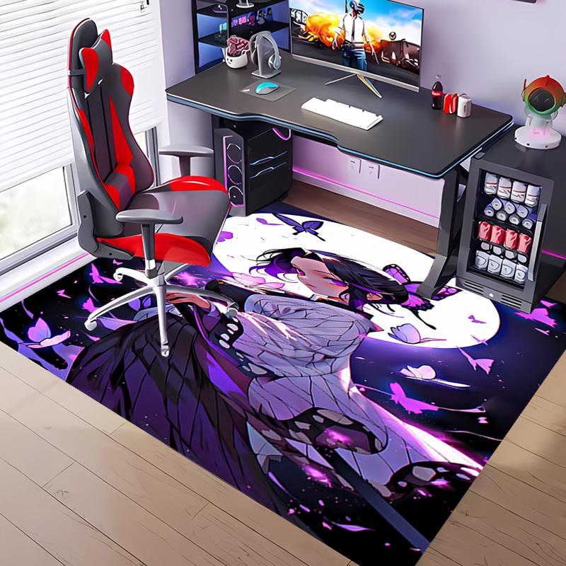 1pc Demon Slayer Shinobu Kocho Entrance Mat, Non-Slip Mat Area Rug,Room Decor, Outdoor Decor, Kitchen Rug,Doormat - Machine Washable, Easy To Clean