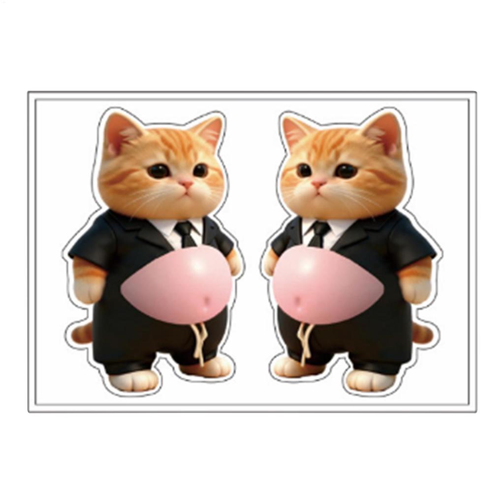 Cat Stickers 3D Belly Stickers Soft Silicone For Phone Case Car Decoration Children's Birthday Party Favor Festival Supplies