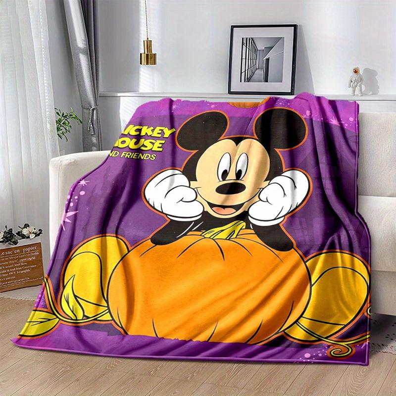 1pc,Disney Mickey Mouse Halloween Pumpkin Throw Blanket Home Decor, Couch Cover, Outdoor, Gifts, Bedroom, Living Room, Travel