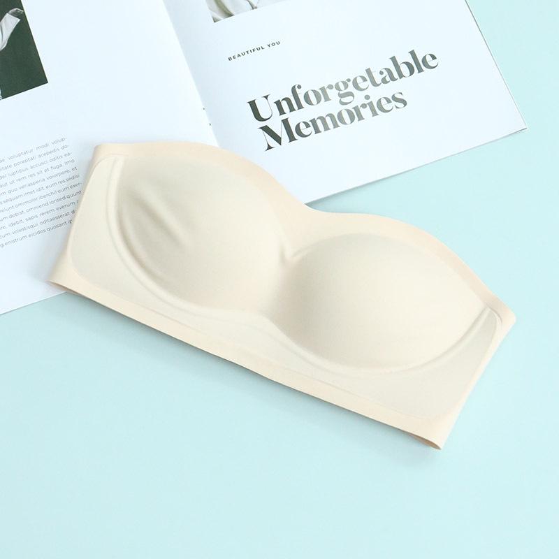 

Танге Сверхтонкий Бесшовный Без бретелек Тутовый шелк Бандо – Нескользящий Невидимый Летний Small