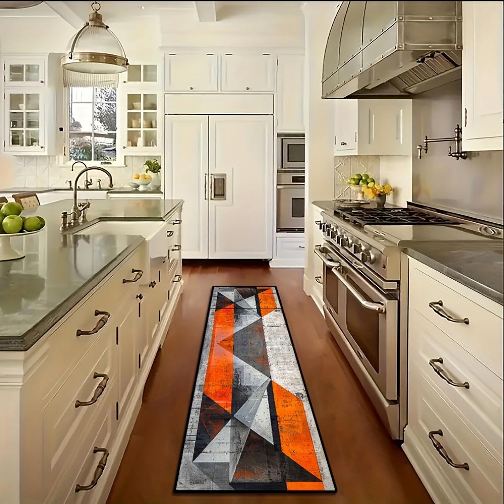 1 Pezzo Tappeti da Cucina Antifatica, Stampa Geometrica Impermeabile Antiscivolo Spesso Ammortizzato Tappetino da Cucina Resistente Comfort Tappetino per Stare in Piedi per Cucina