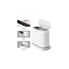 JUDRDO 125L Slim Sanitary Bin with Lid, Push-Type Opening, Small Size, Odor-Eliminating,