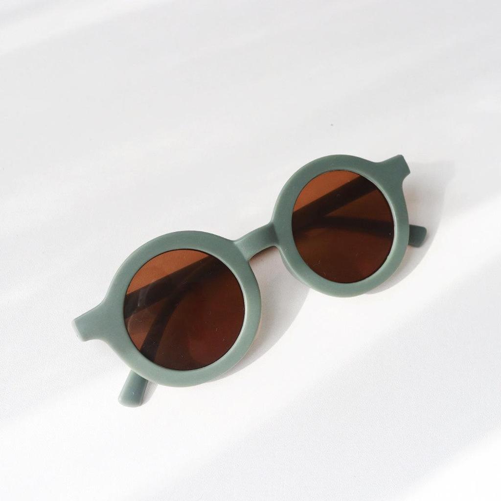 Korean Style Kids' Sun Protection Sunglasses - Cute Candy Color Round Frame for Boys and Girls