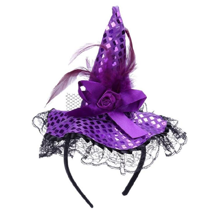 Halloween Witch Hat Pointed for Rhinestone Decor Cap Sorcerer Cap Masquerade Headwear Cosplay Headdress for Halloween Pa