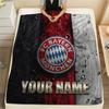 Custom Name FC Bayern Munich Flannel Blanket, High Quality Comfortable for All Seasons, Home Decor, Warmth and Comfort