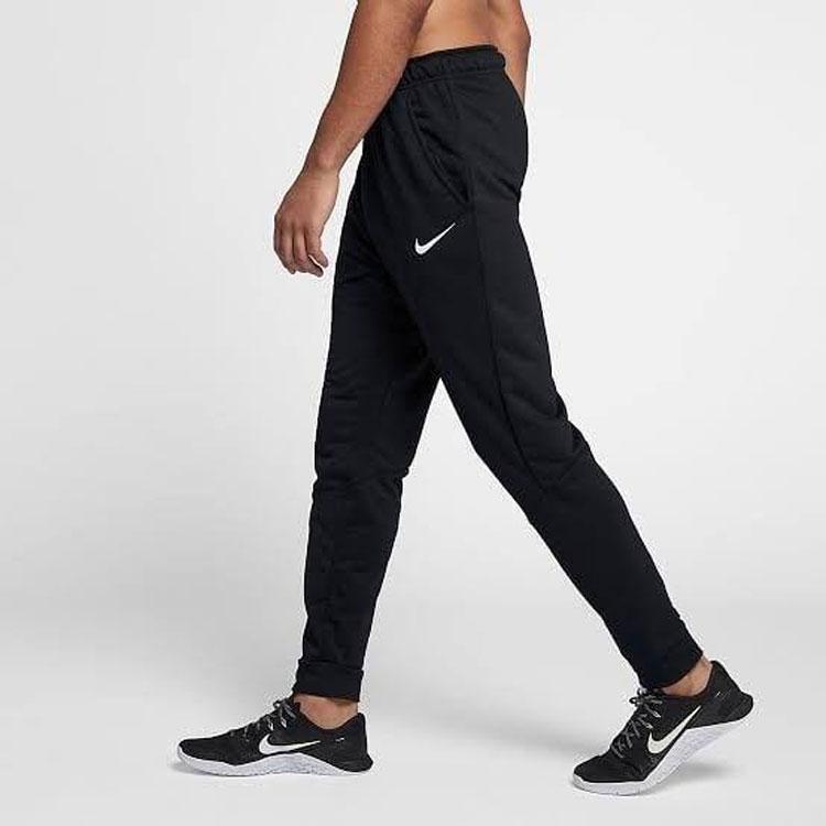 Nike Solid Color Logo Print Drawstring Elastic Waist Joggers Men Bottoms Black Cd7702-010