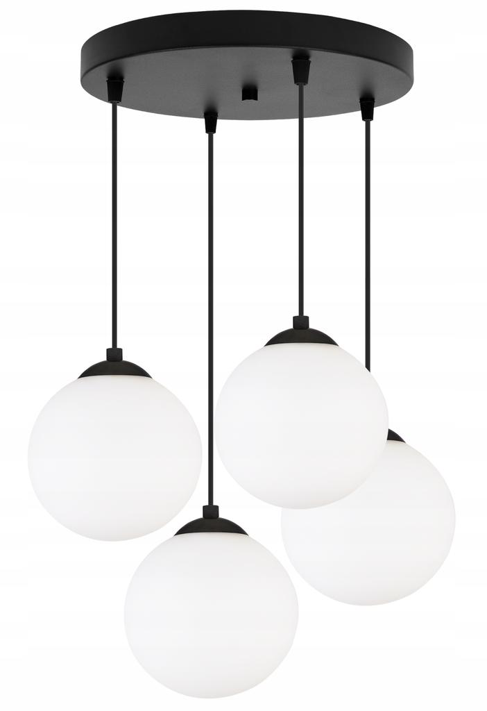 Pendant ceiling lamp, sphere, black, LED, 15cm