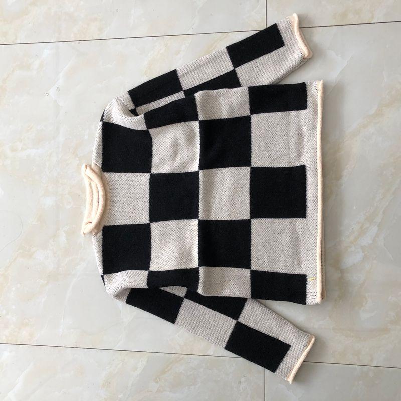 

Plaid Jacquard Sweater Spring and Autumn New Foreign Trade Women clothes Fashion Half-high Collar Pullover Long sleeve Warm Sweater 30815 Haig B- 13-24-1 One size