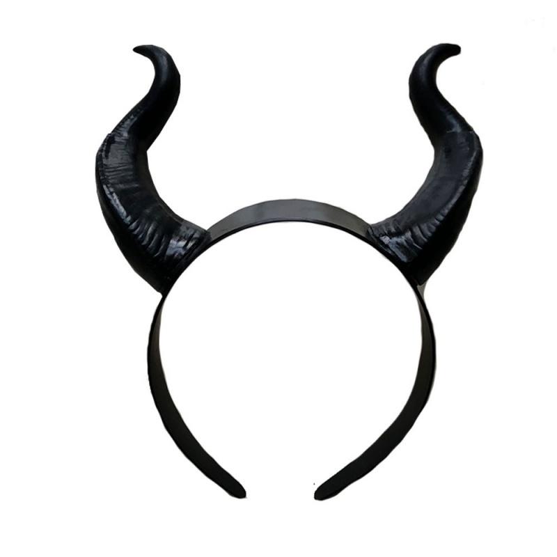 Black Witch Demon Horns Headband Devil Headpiece Halloween Evil Headdress Costume чёрный