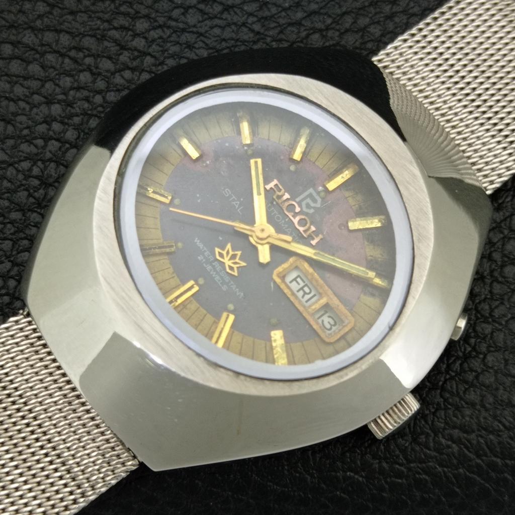 RARE VINTAGE RICOH R31 AUTOMATIC JAPAN MENS ORIGINAL DIAL WATCH A707980-1