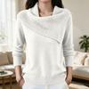 Women's Retro Color Slim Fit Turn-Down Collar Sweater Pullover