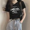 Dámské tričko Slim Fit White Letter Cotton Tričko – letní trend 2024