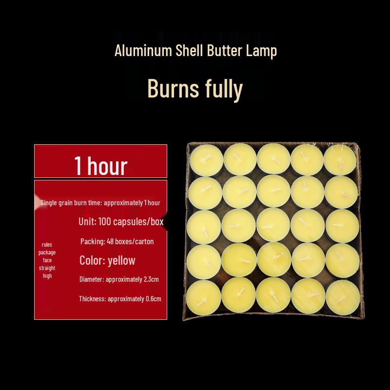 Pure Plant Ghee Candle: Smokeless, Odorless, Aluminum Shell, Red Aromatherapy Lamp