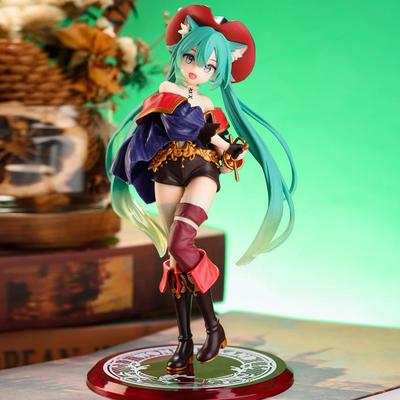 Hatsune Miku Desktop Cute Action Figure Tale Wonderland Puss Boots Anime Figurine Kawaii Girl Model Toy Adorable Decor In Poseable Articulated Scale 2
