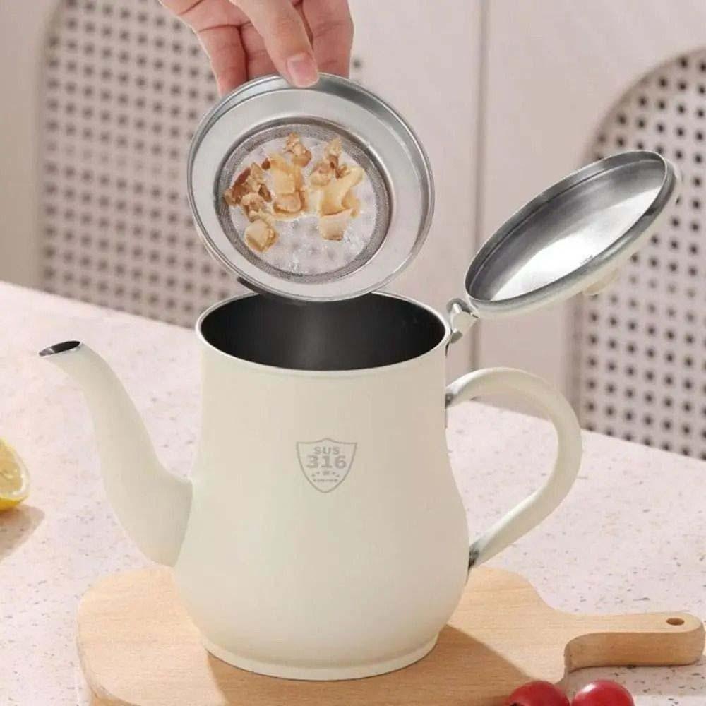 Thickened Oil Dispenser Bottle Leak-Proof Oil Filter Pot Stainless Steel Oil Pot  Kitchen Supplies