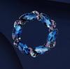 Sapphire Flower Brooch - High-end, Exquisite Crystal Flower Wreath Pin, Unique Design, Rare Piece.
