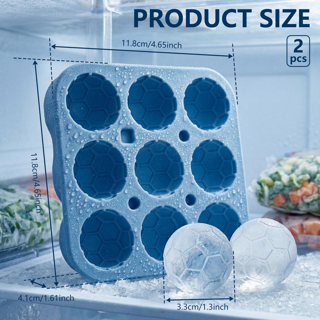 Soccer Ice Cube Mold Football Shapes Ice Cube Tray Silicone Sphere Ice Mold Chocolate Mold for Chilling Whiskey Cocktails Drink