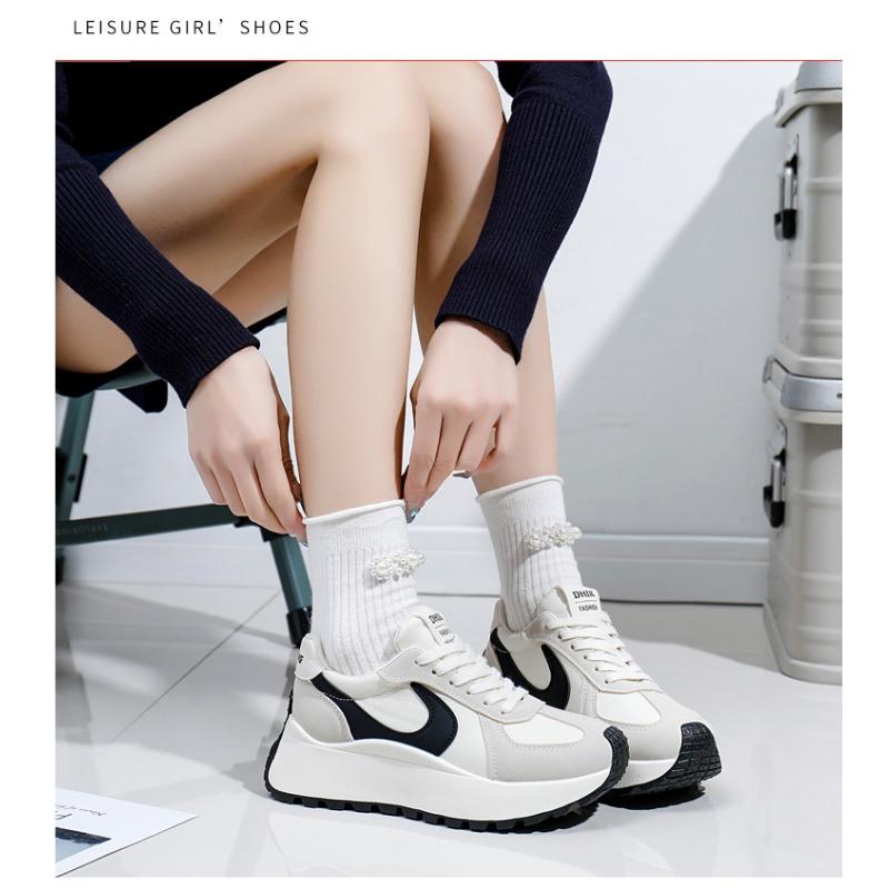 Thick Soled Spring New Street Photography Student Running Shoes for Height Increasing and Casual Wear