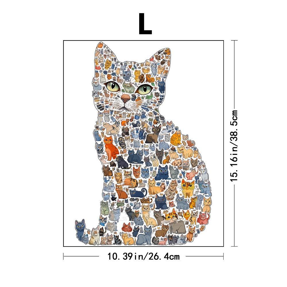 Cross-Border Special-Shaped Creative Cat Wooden Puzzle, High Difficulty Special-Shaped Handmade Diy Gift Toy High Difficulty