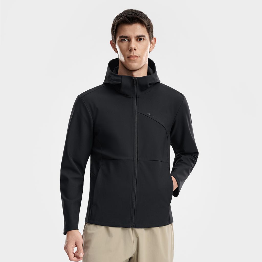 Fila Fitness Series Minimalist Sports Training Versatile Comfortable Hooded Jacket Men Jacket Deep-Black A11M621505FBK