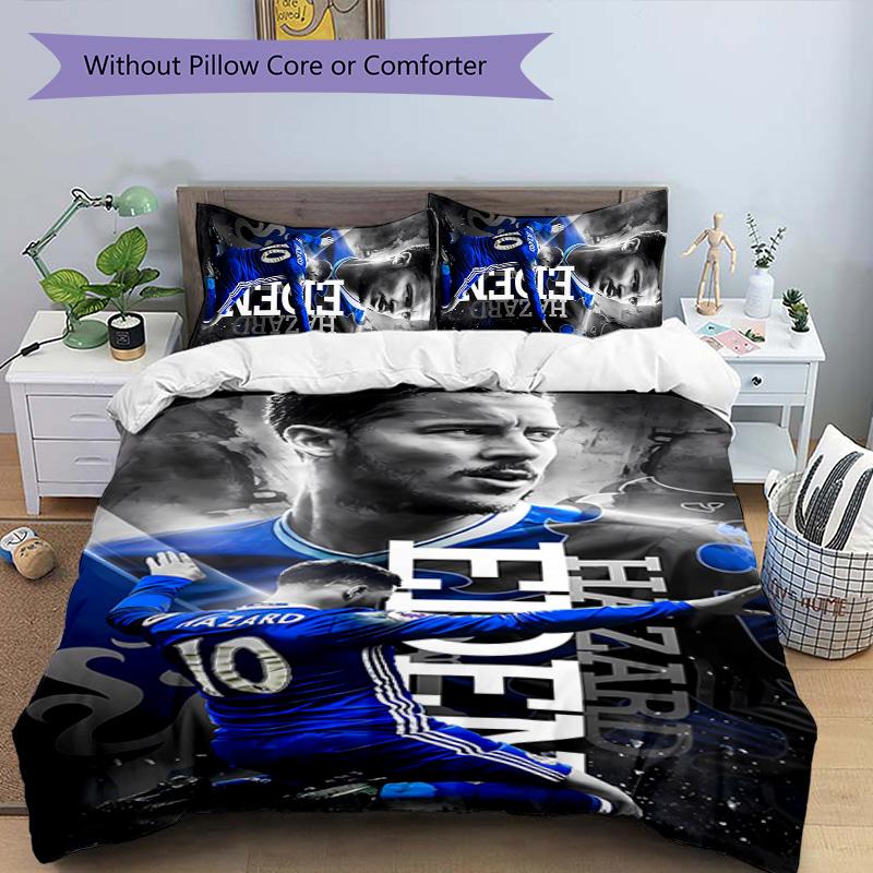 3pcs Chelsea FC Logo Pattern Bedding Set Duvet Cover Set Includes Duvet Cover &pillowcases,perfect All Season Bedroom Decoration&gift