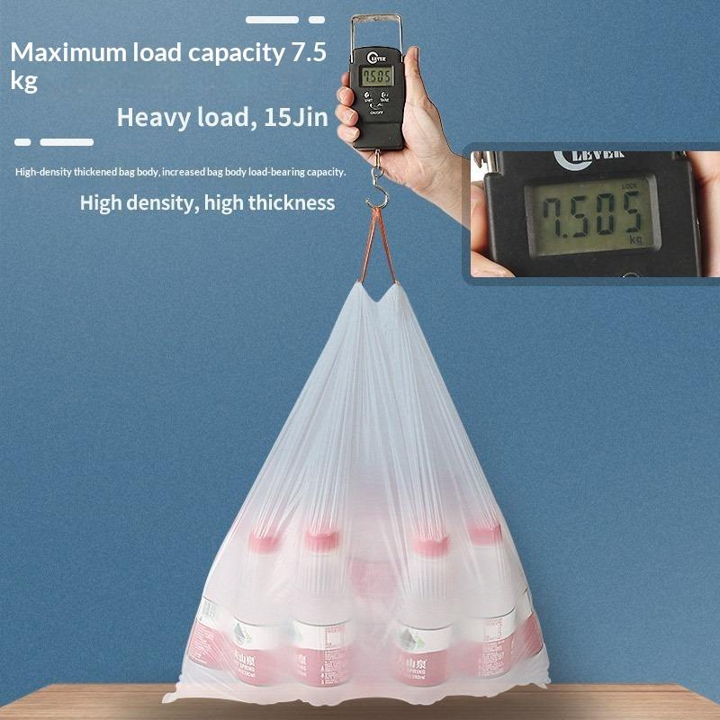 Drawstring Trash Bags Thickened Disposable Kitchen Garbage Can Liners With Handle For Home Office