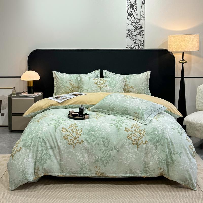 Luxury Thick 100% Cotton Printed Bedding Sets Super Soft Brushed Skin Friendly Duvet Cover Set Autumn and Winter Bed Linens