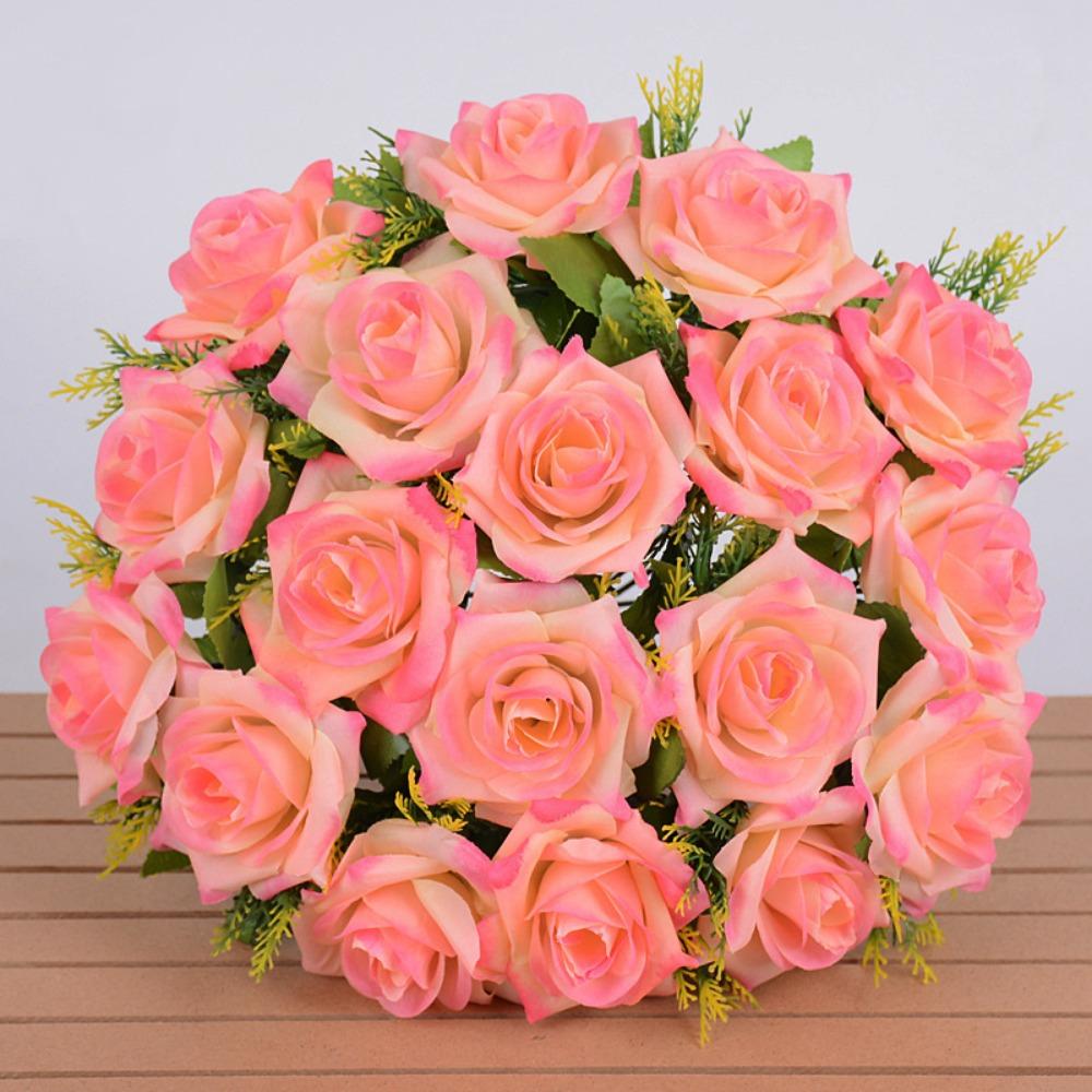 

18 Heads Real Happy Flower 9 Colors Mini Natural Simulated Rose Photography Photo Gift Valentine s Day Flowers Home Decorative розовый