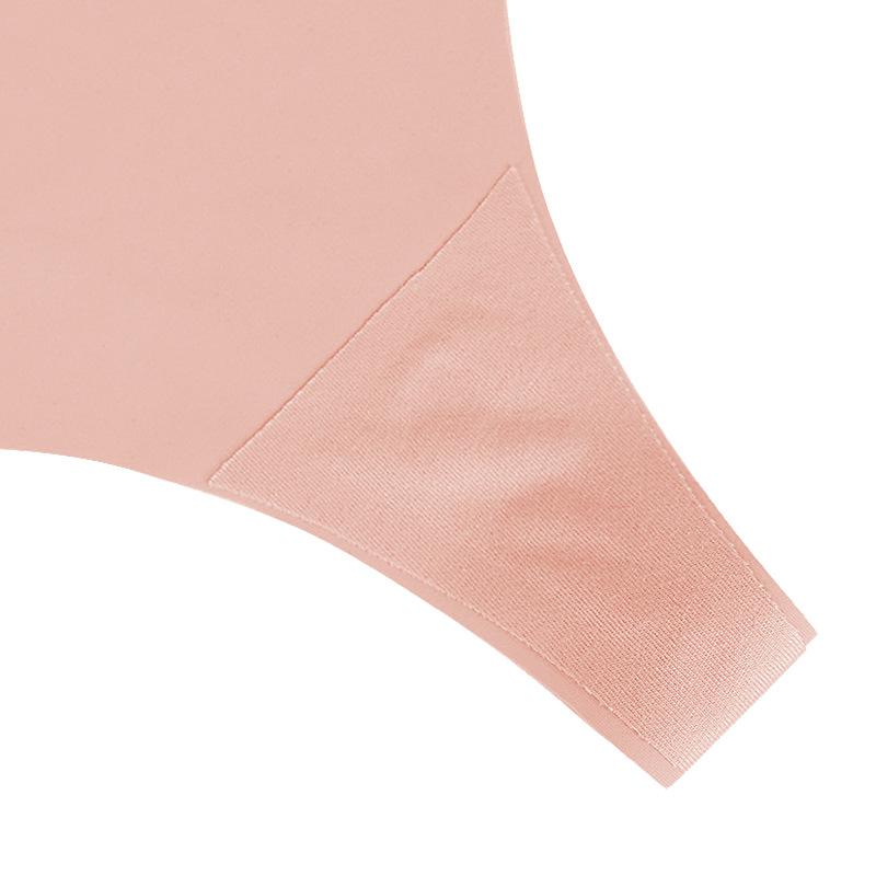 European and American printing seamless one-piece large-size ice silk thong low-rise sexy underwear women