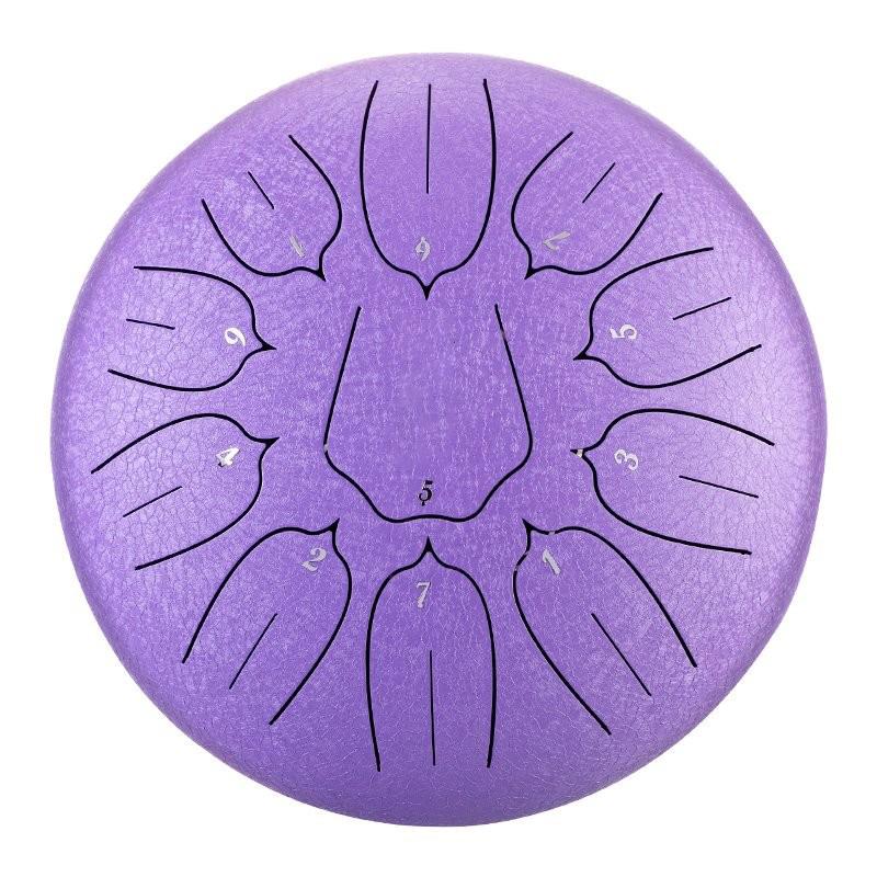 Hluru Glucophone Steel Tongue Drum10 Inch 11 Notes Tank Drum Key Handpan with Carry Bag for Meditation Musical Instrument