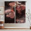 Nezuko Kamado Curtain Window Curtains for Living Room Decoration Curls Tulle in Kitchen Curtains 2 Pieces Window Blinds Blackout