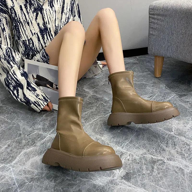 Martin boots new's niche design sense British style thick-soled explosive boots small fried street short boots