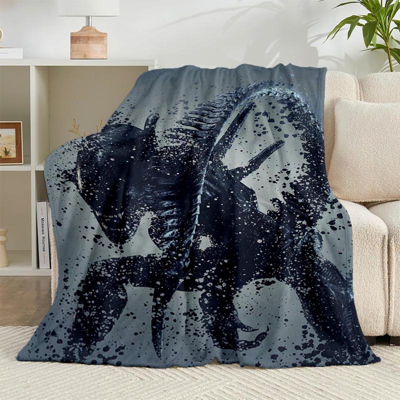 1PC Alien horror Artwork Flannel Blanket Gift, Suitable for Both Men And Women, Soft Ideal for Beds And Sofa, Birthday Or Christmas Gift